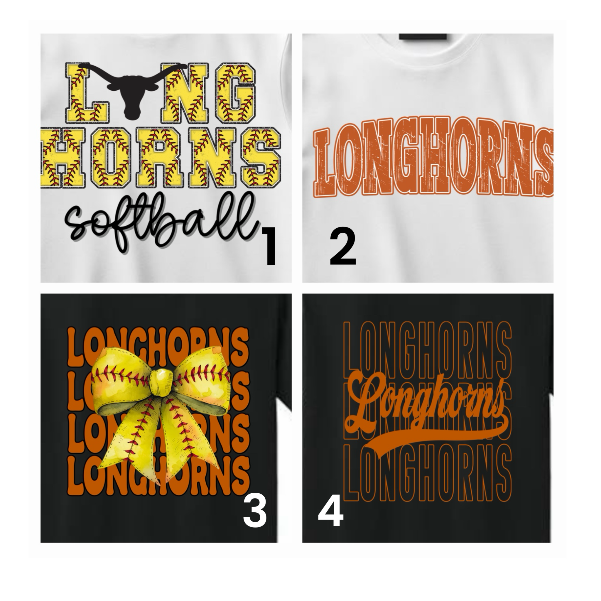 Longhorns Youth- you pick image and color